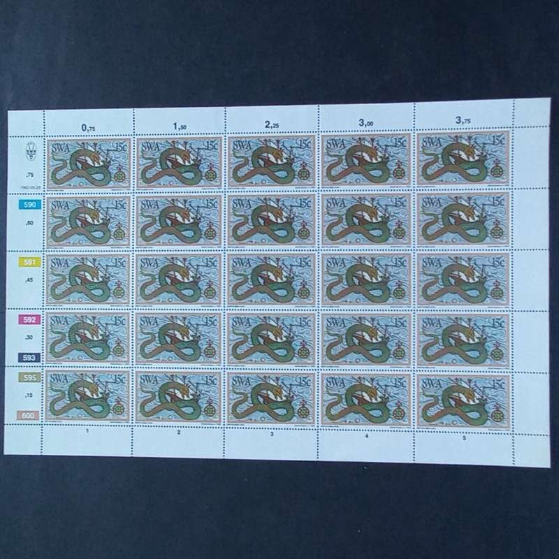 SWA - 1982 Discoverers of S.W.A. - Full Set of Full Sheets of 25 - Unused