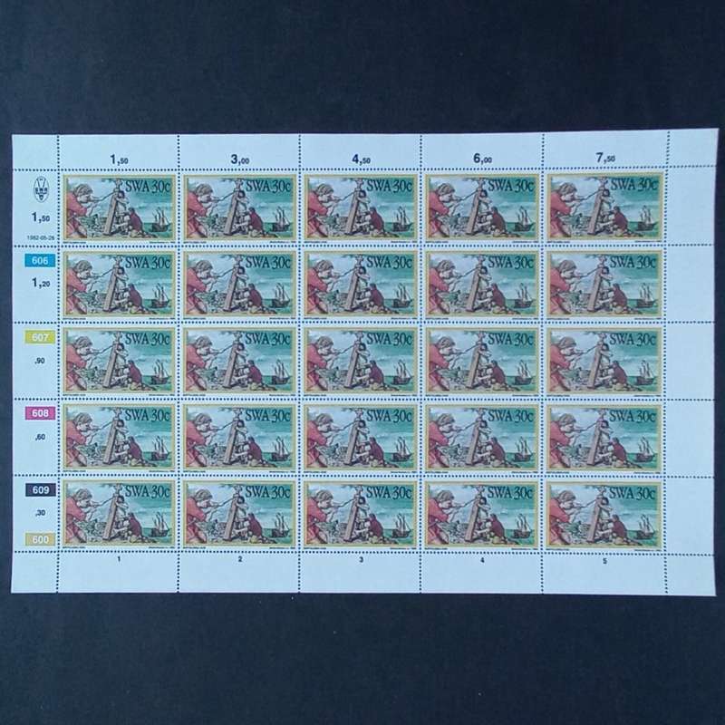 SWA - 1982 Discoverers of S.W.A. - Full Set of Full Sheets of 25 - Unused