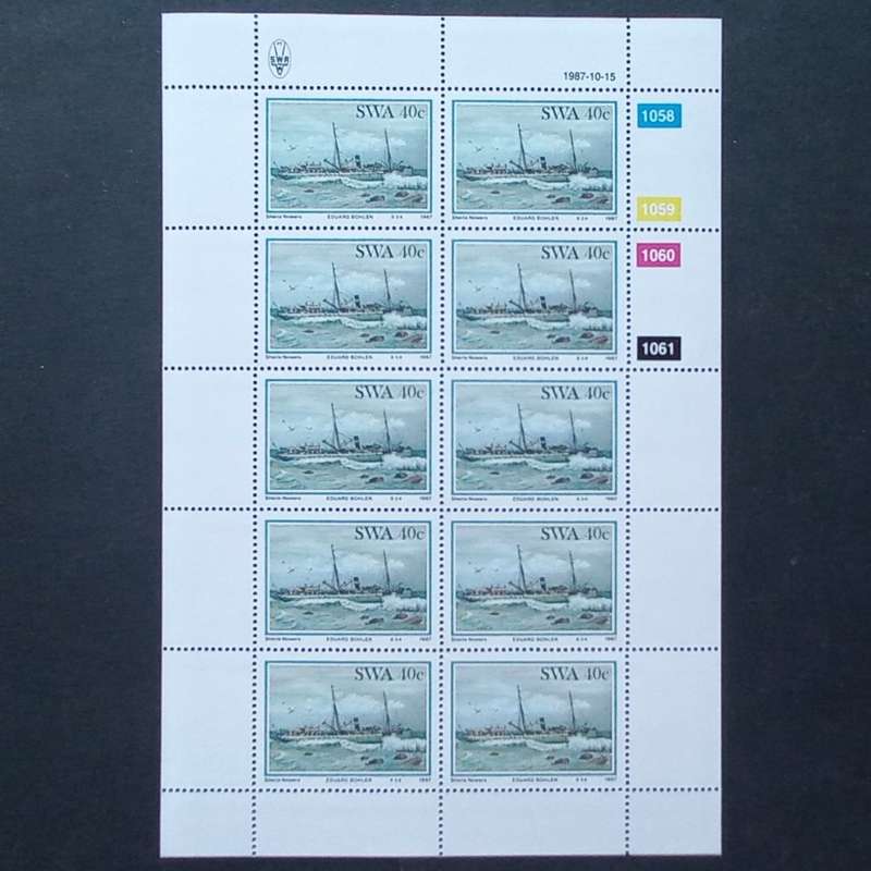 SWA - 1987 Shipwrecks - Full Set of Sheetlets of 10 - MNH