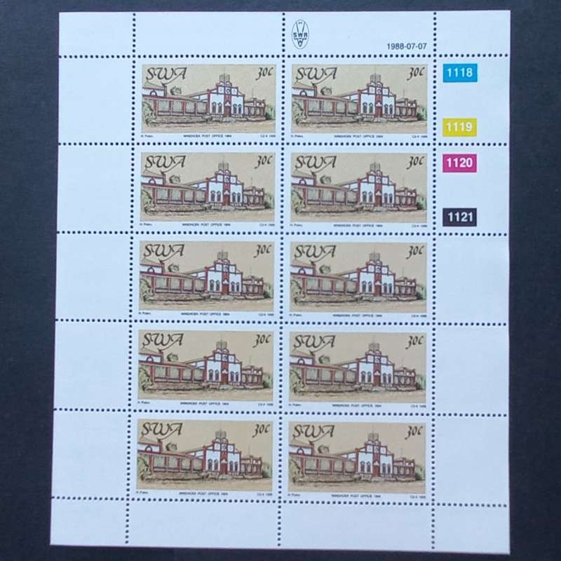 SWA - 1988 Centenary of Postal Services - Full Set of Sheetlets of 10 - MNH