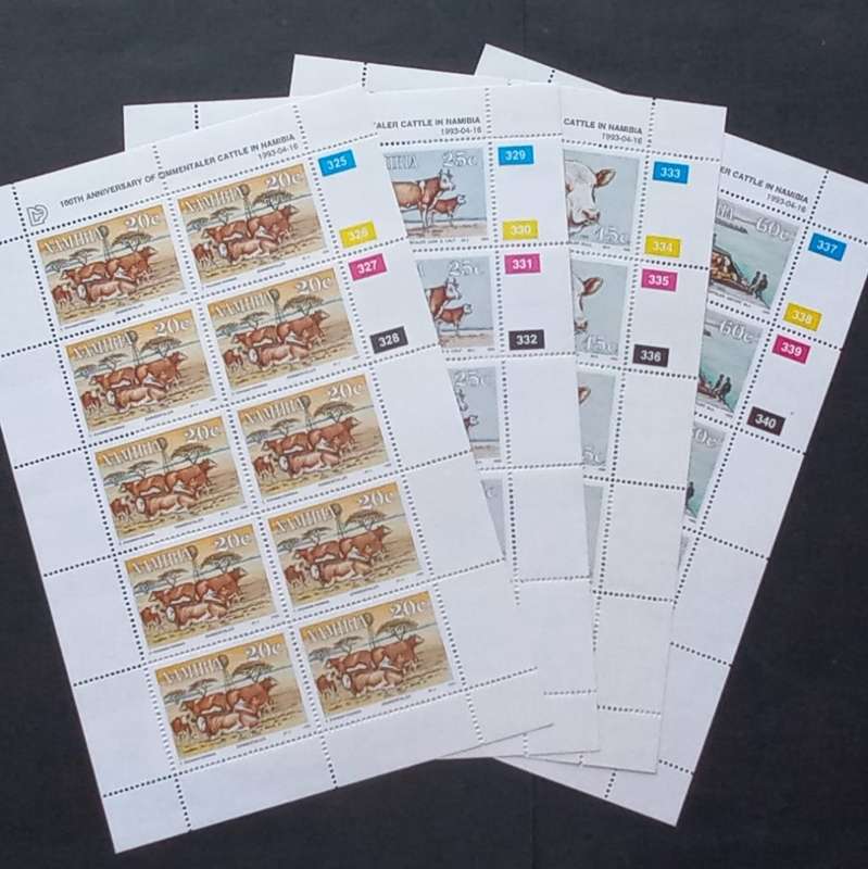 Namibia - 1993 Simmentaler Cattle - Full Set of Sheetlets of 10 - MNH