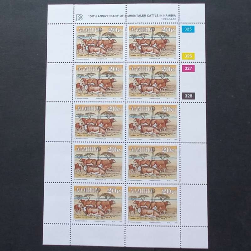 Namibia - 1993 Simmentaler Cattle - Full Set of Sheetlets of 10 - MNH