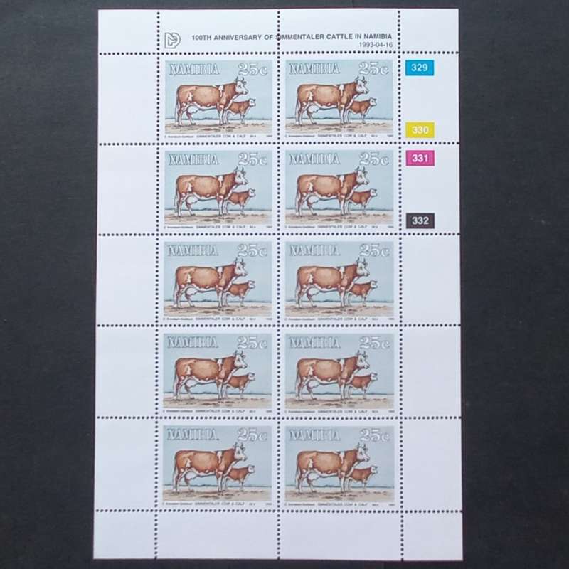 Namibia - 1993 Simmentaler Cattle - Full Set of Sheetlets of 10 - MNH
