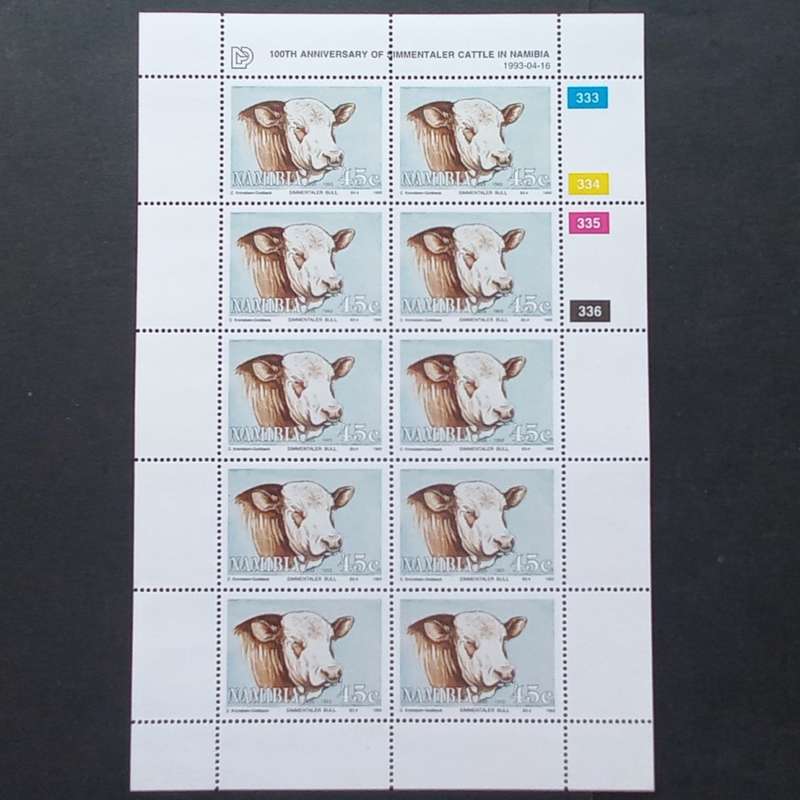 Namibia - 1993 Simmentaler Cattle - Full Set of Sheetlets of 10 - MNH