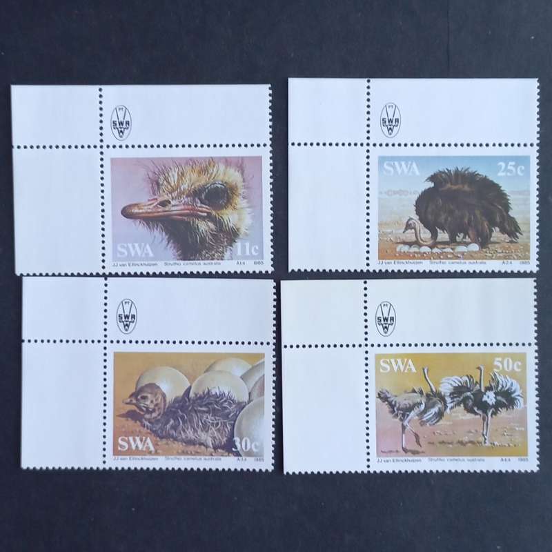 SWA - 1985 Ostriches - Full Set of Singles - MNH