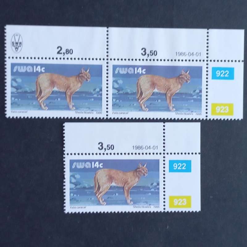 SWA - 1986 Addt Value to Defin Issue - 14c - Pair and Single - MNH