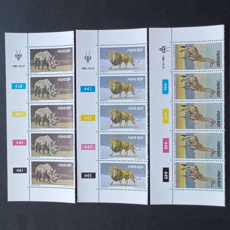 SWA - 1980 3rd Decimal Defin Issue - Full Set of Controls + Coil Strips - MNH