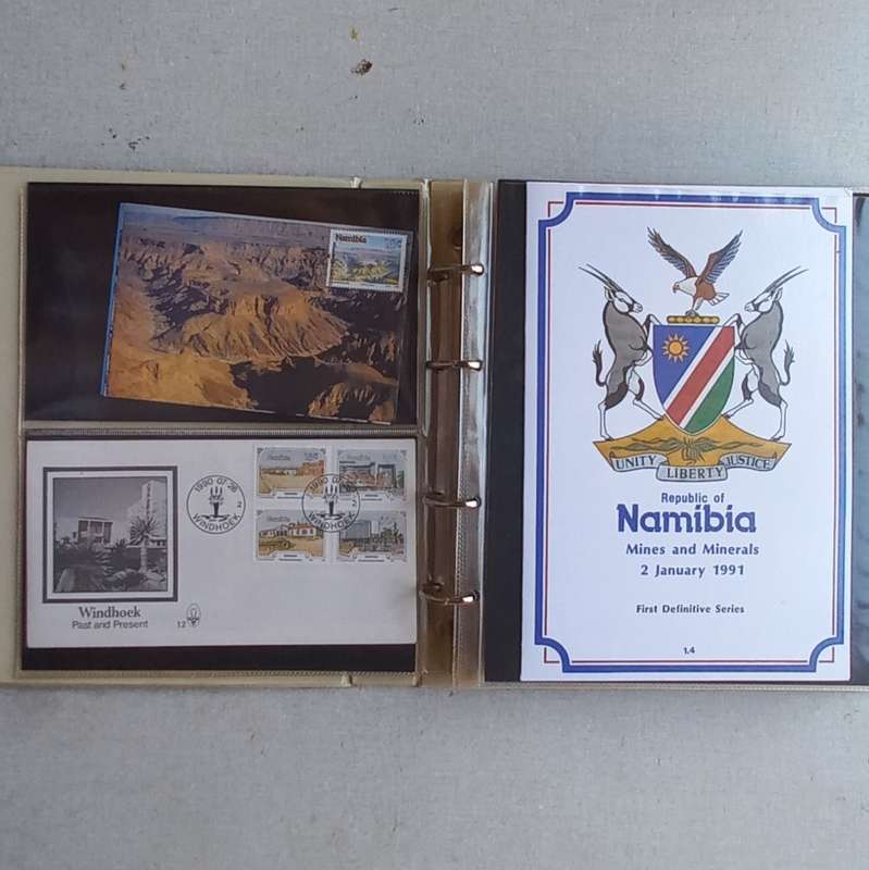 FDC Album - 15 Double-sided album pages - Some with Namibia material