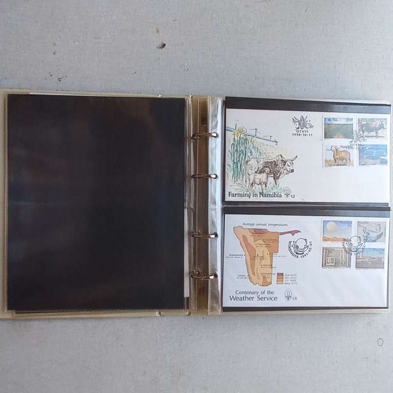 FDC Album - 15 Double-sided album pages - Some with Namibia material