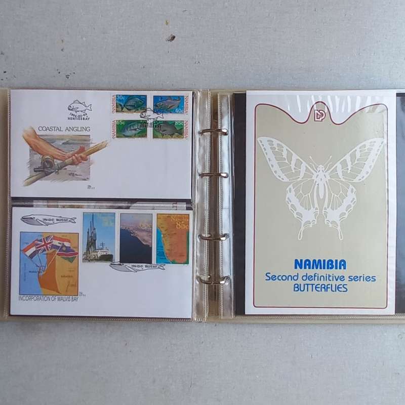 FDC Album - 15 Double-sided album pages - Some with Namibia material