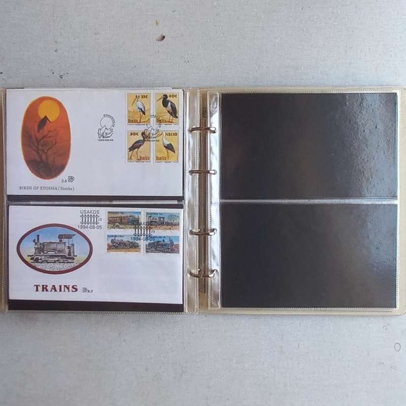 FDC Album - 15 Double-sided album pages - Some with Namibia material