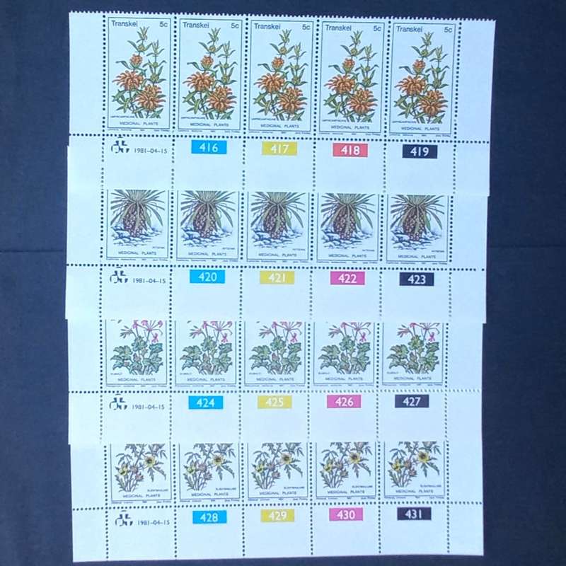Transkei - 1981 Medicinal Plants - Full Set of Controls - MNH