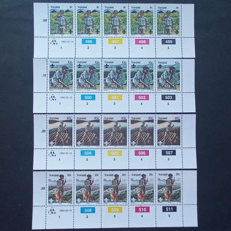 Transkei - 1982 75th Anniversary of Boy Scouts - Full Set of Controls - MNH