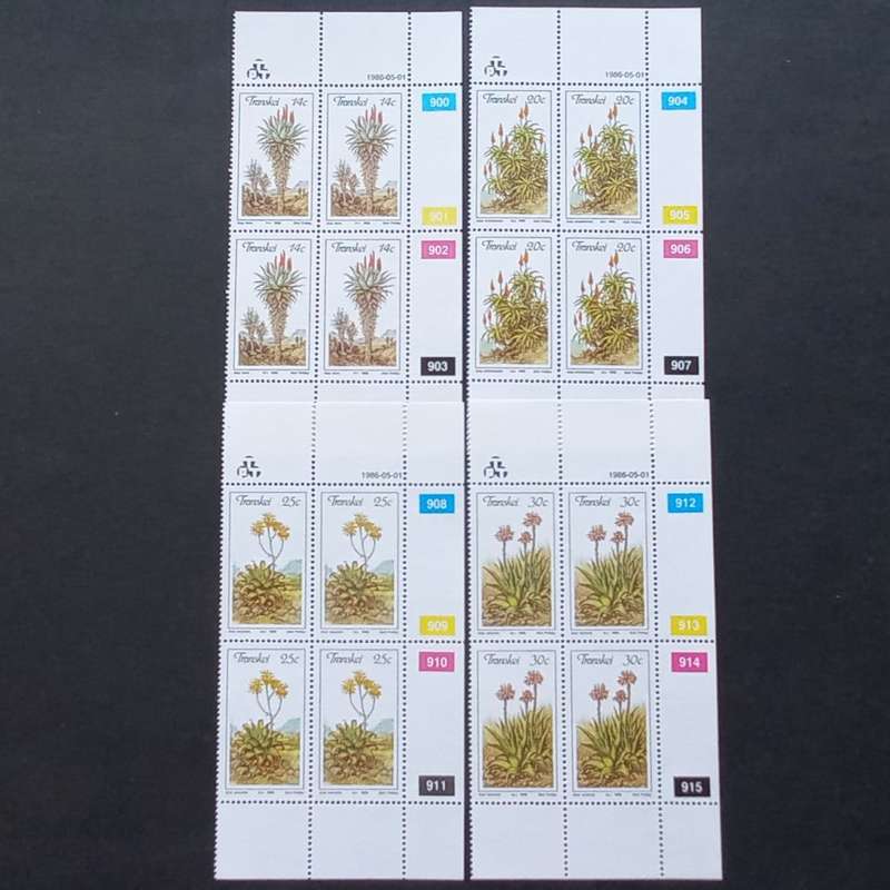 Transkei - 1986 Aloes - Full Set of Controls - MNH