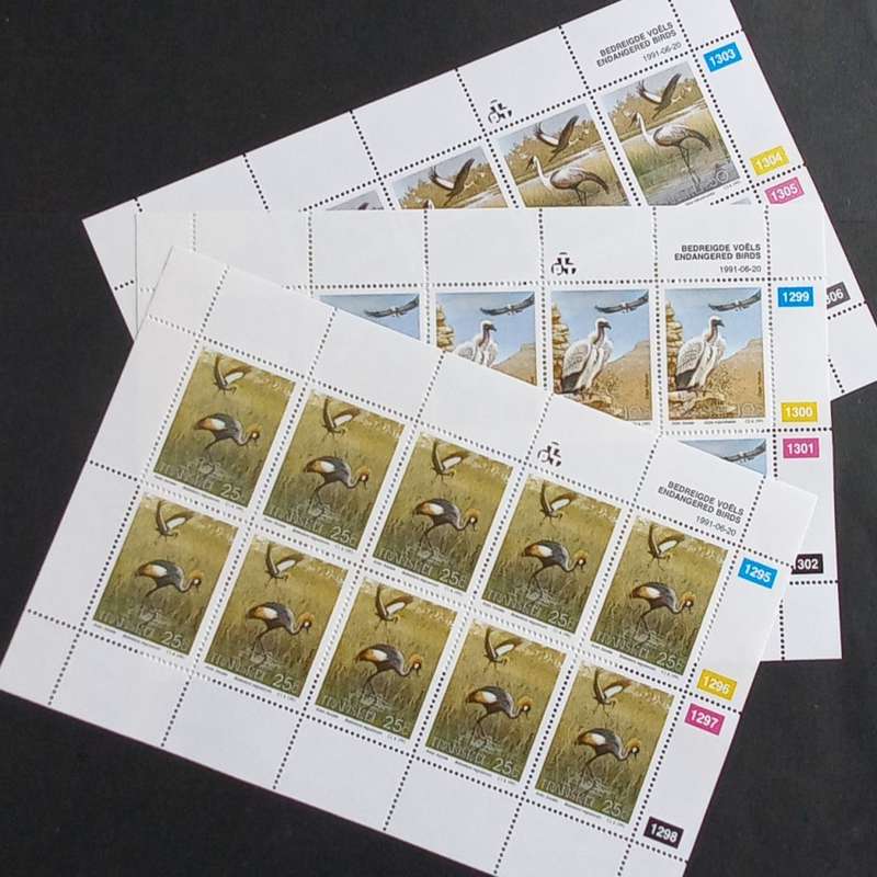 Transkei - 1991 Endangered Birds - Short Set of Sheetlets of 10 - MNH
