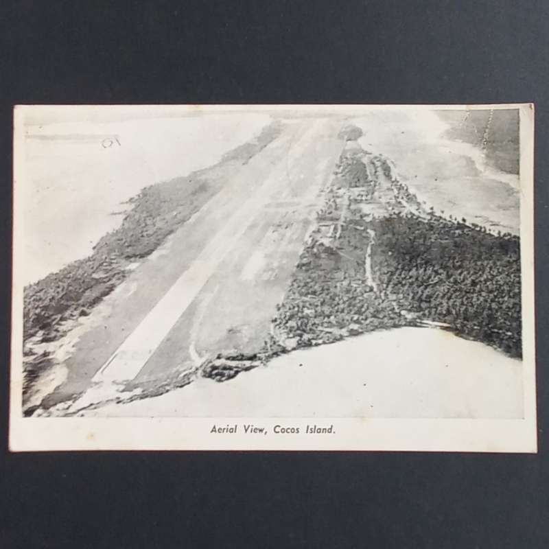 Vintage Postcard - Aerial View of Cocos Island - Used Postcard with Clear Postmark