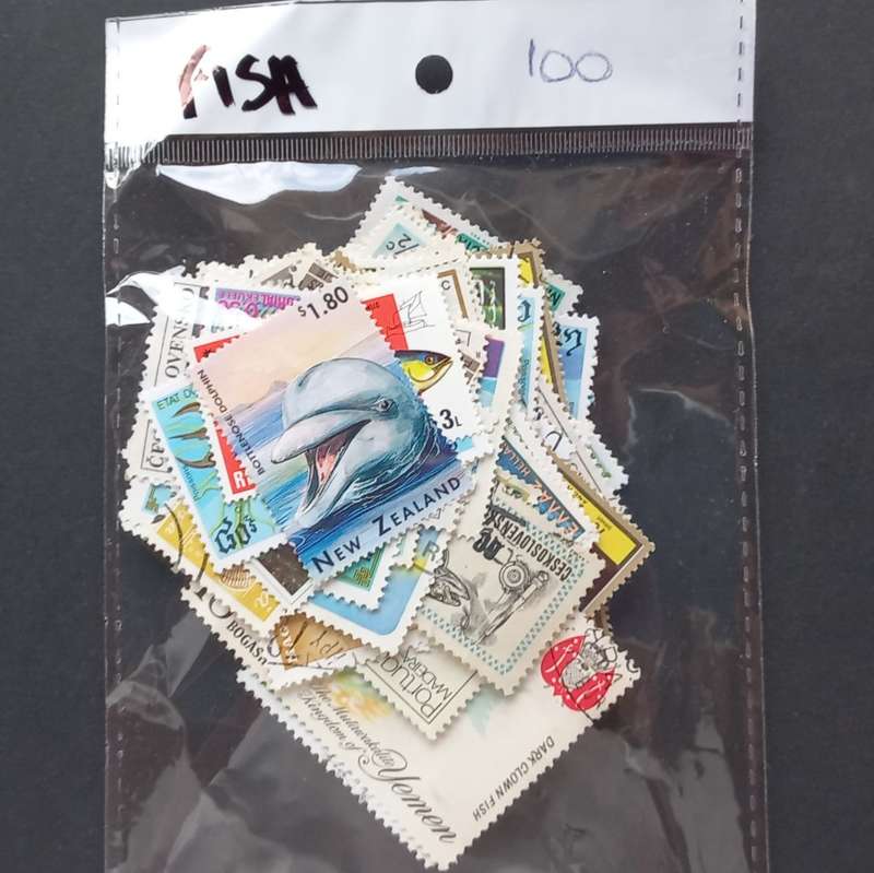Thematics - Fish - 100 stamps in packet - no obvious duplication