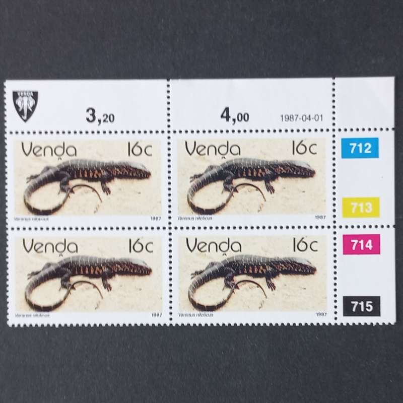 Venda - 1987 Addt Value to 2nd Defin Issue - 16c - Control Block of 4 - MNH