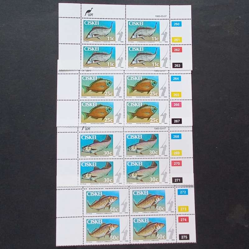 Ciskei - 1985 Coastal Angling - Full Set of Controls - MNH