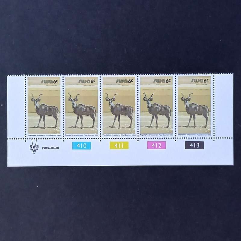 SWA - 1980 3rd Decimal Definitive Issue - 6c - Control Strip of 5 (Original Print) - MNH