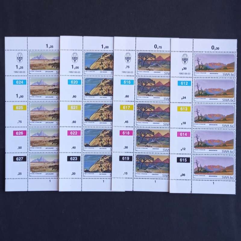 SWA - 1982 Mountains of SWA - Full Set of Controls - MNH