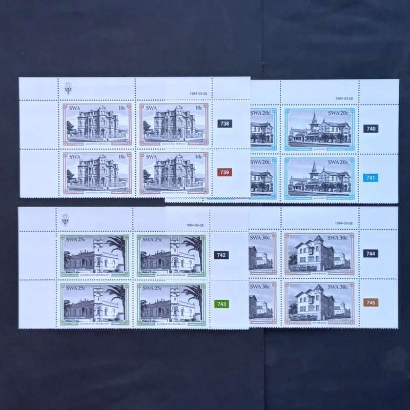 SWA - 1984 Historic Buildings of Swakopmund - Full Set of Controls - MNH