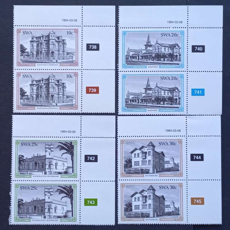 SWA - 1984 Buildings of Swakopmund - Full Set of Pairs - MNH