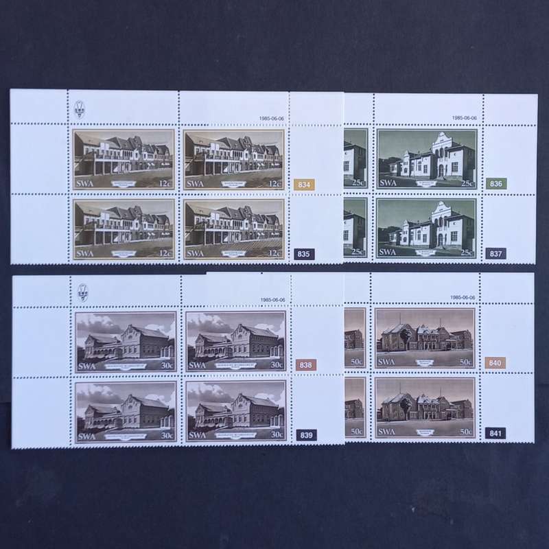 SWA - 1985 Historic Buildings of Windhoek - Full Set of Controls - MNH