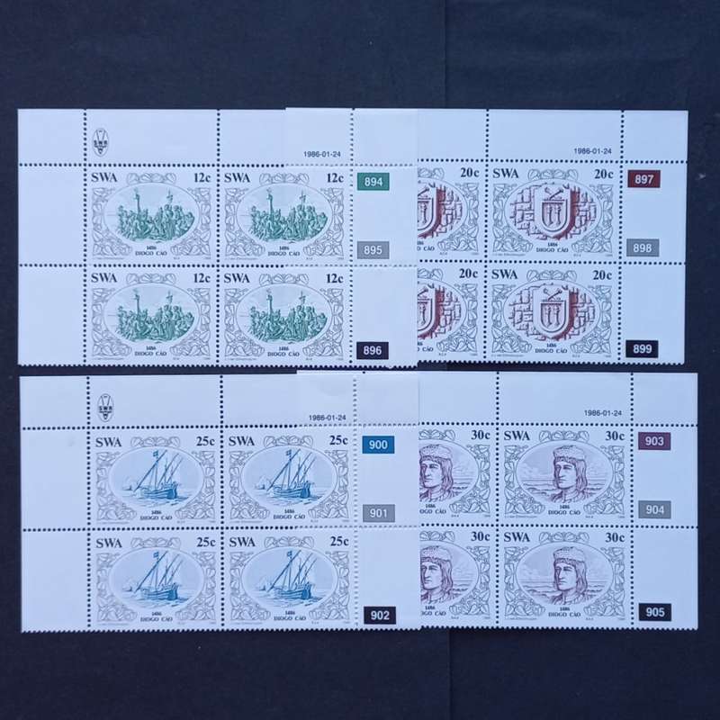 SWA - 1986 Discoverers of SWA - Full Set of Controls - MNH