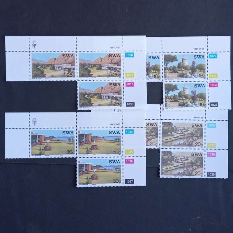 SWA - 1987 Tourist Camps - Full Set of Blocks of 3 - MNH
