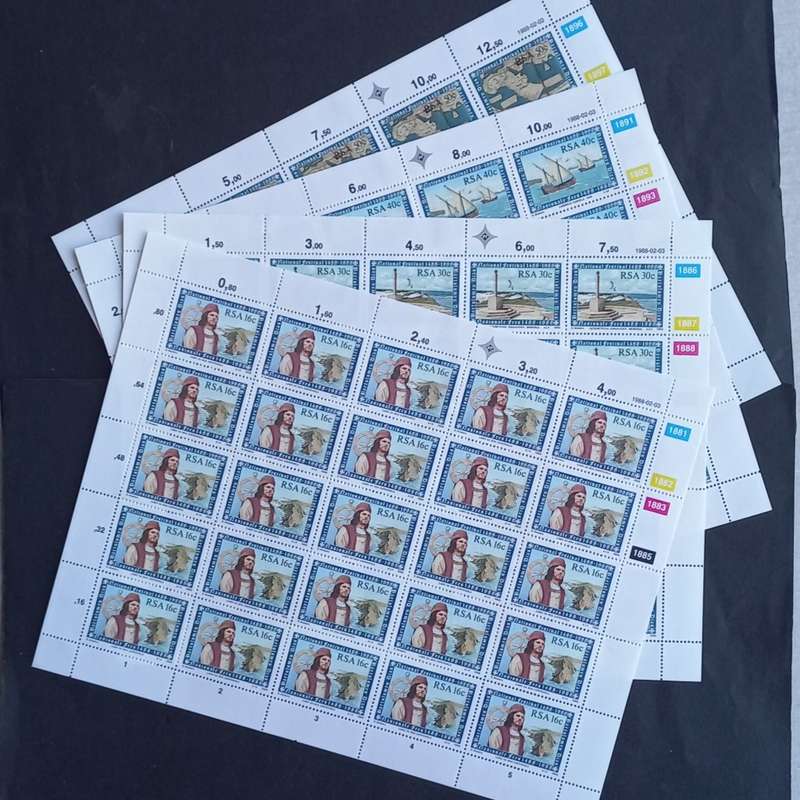 RSA - 1988 - Discovery of Cape by B. Dias - Full Set of Full Sheets of 25 - MNH