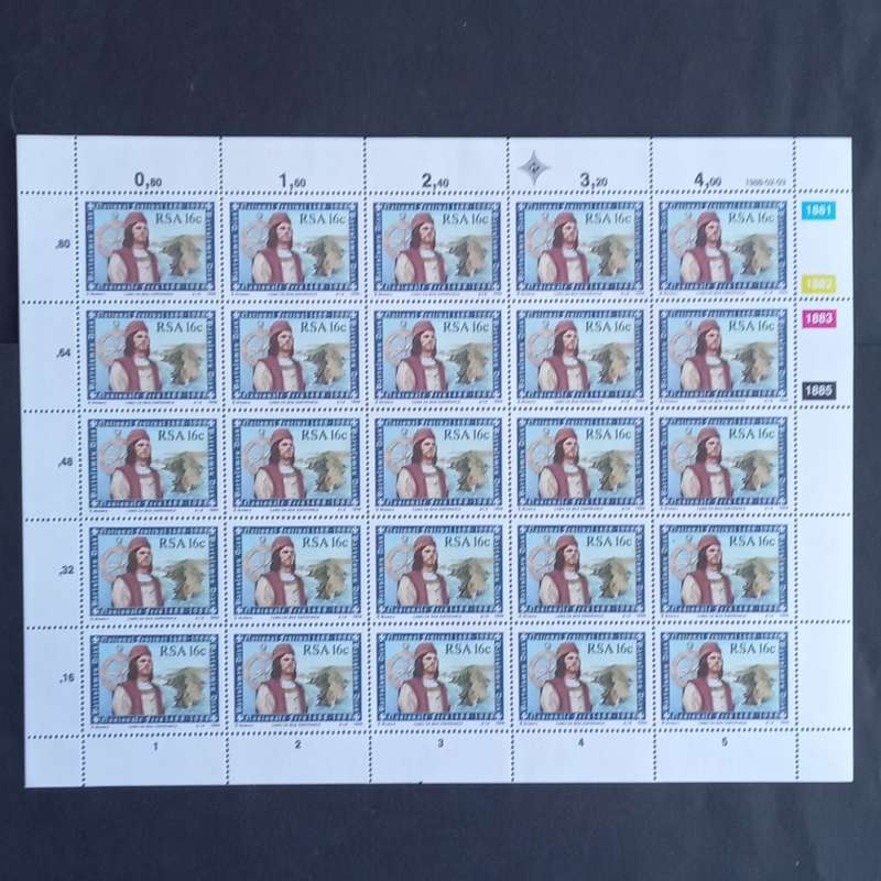 RSA - 1988 - Discovery of Cape by B. Dias - Full Set of Full Sheets of 25 - MNH