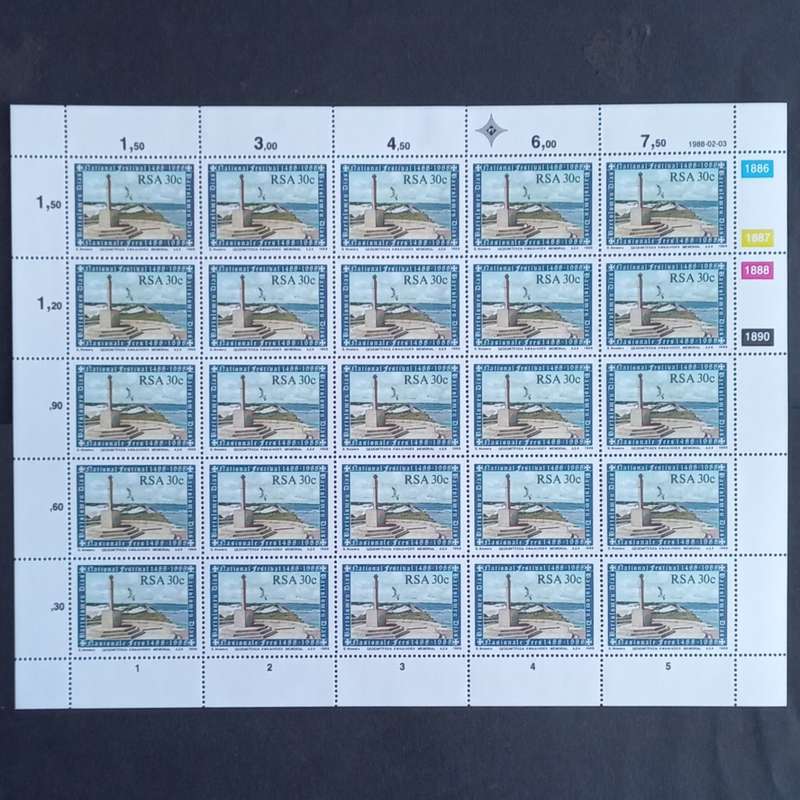 RSA - 1988 - Discovery of Cape by B. Dias - Full Set of Full Sheets of 25 - MNH