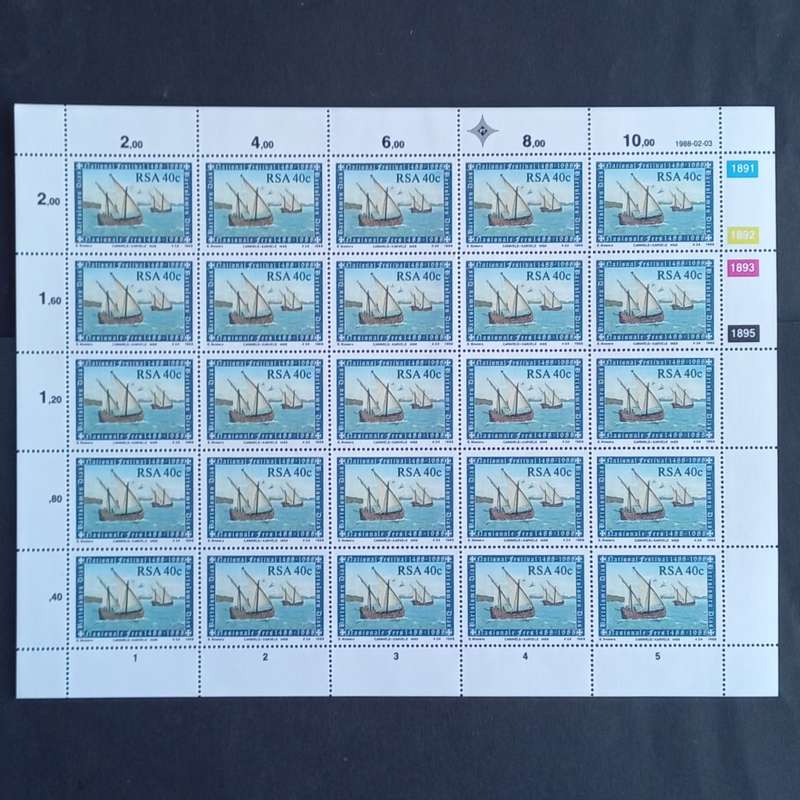 RSA - 1988 - Discovery of Cape by B. Dias - Full Set of Full Sheets of 25 - MNH