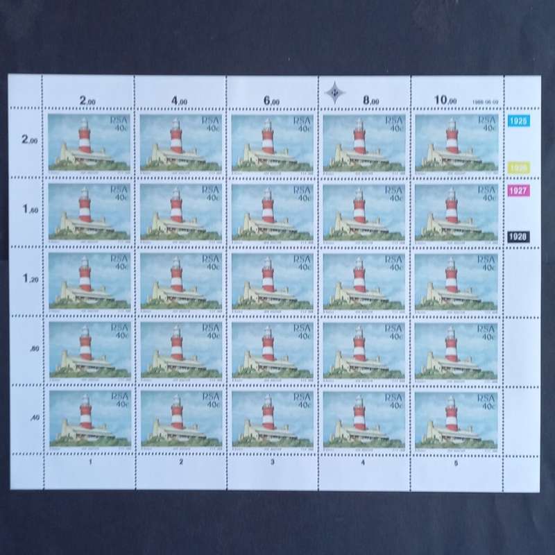 RSA - 1988 - Lighthouses - Full Set of Full Sheets of 25 - MNH