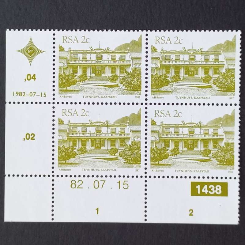 RSA - 1982 4th Defin Issue `SA Architecture` - 2c - Control Block of 4 - MNH