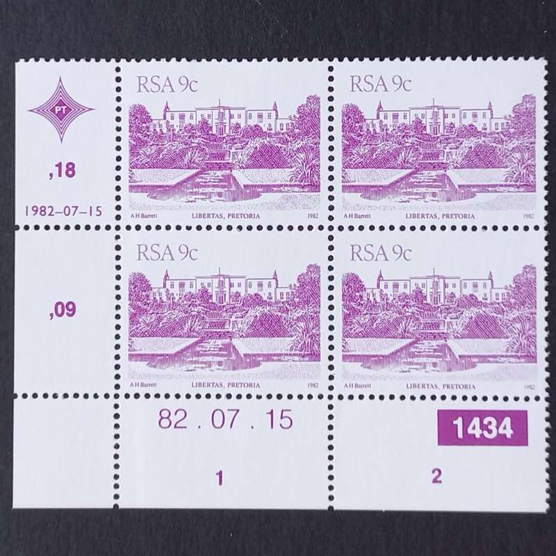 RSA - 1982 4th Defin Issue `SA Architecture` - 9c - Control Block of 4 - MNH