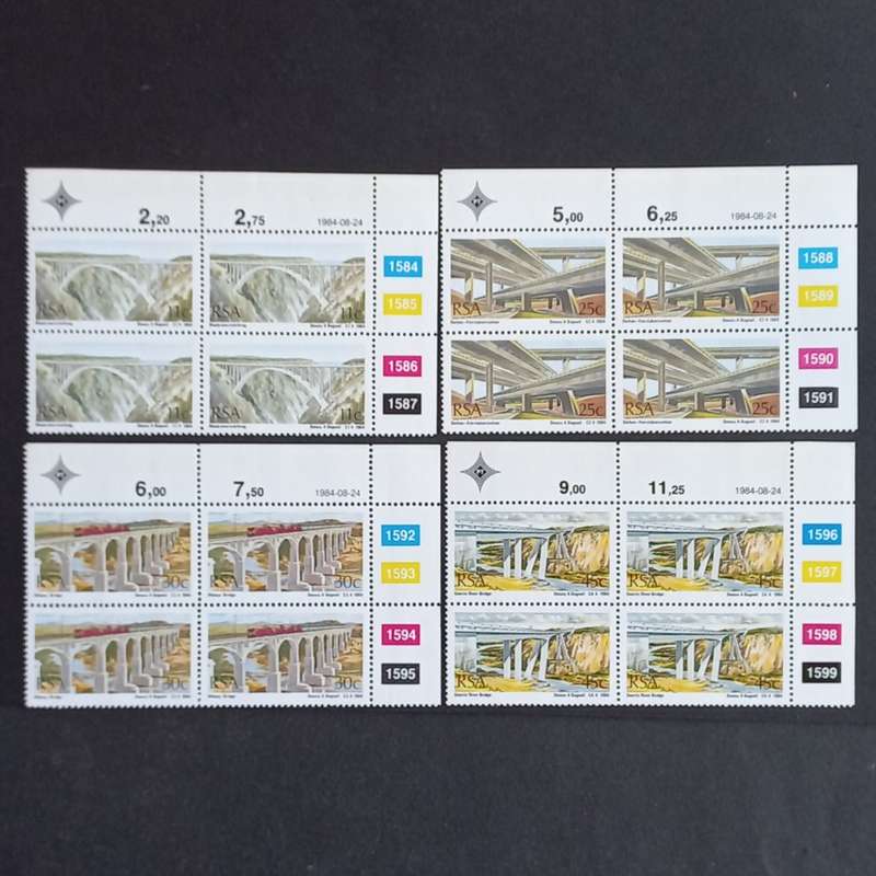 RSA - 1984 SA Bridges - Full Set of Controls - MNH