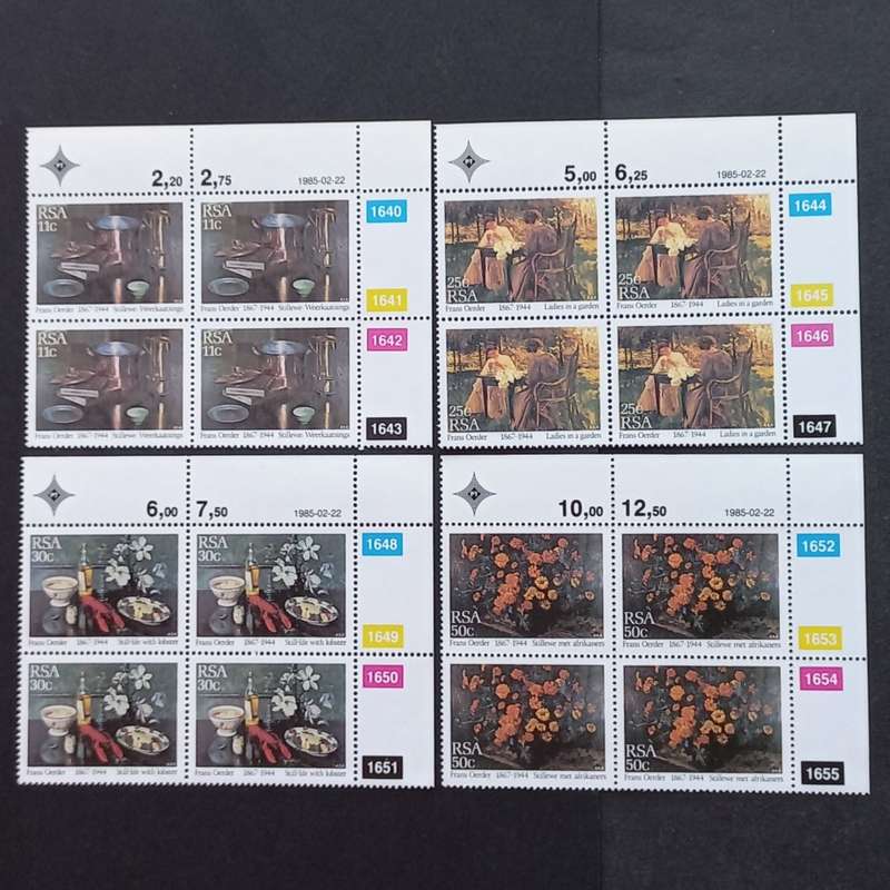 RSA - 1985 Paintings by Frans D. Oerder - Full Set of Controls - MNH