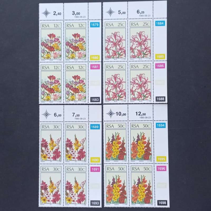 RSA - 1985 SA Floral Emigrants - Full Set of Controls - MNH