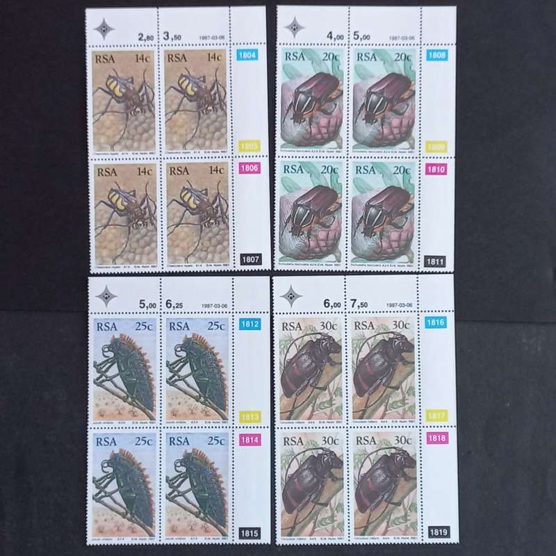 RSA - 1987 South African Beetles - Full Set of Controls - MNH