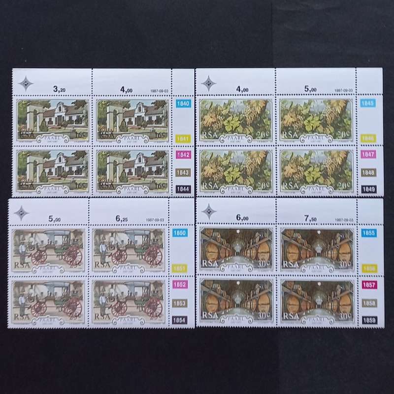 RSA - 1987 300th Anniversary of Paarl. - Full Set of Controls - MNH