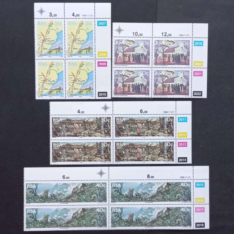 RSA - 1988 150th Anniv of the Great Trek - Full Set of Controls - MNH