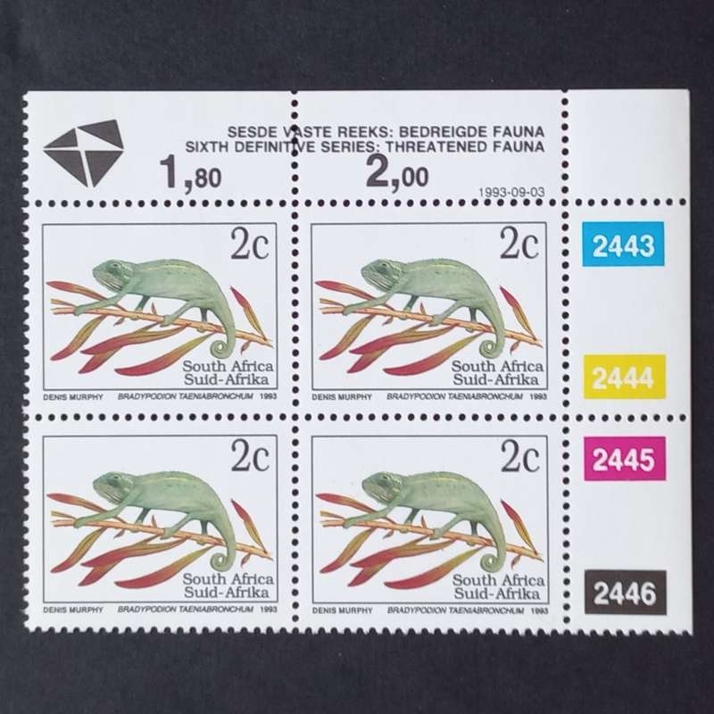RSA - 1993 6th Definitive Issue - 2c - Control Block of 4 - MNH