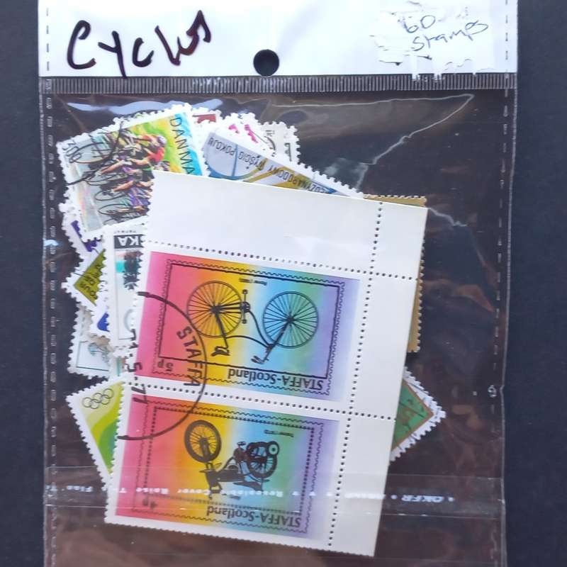 Thematics - Bicycles - 60 stamps in packet - no obvious duplication