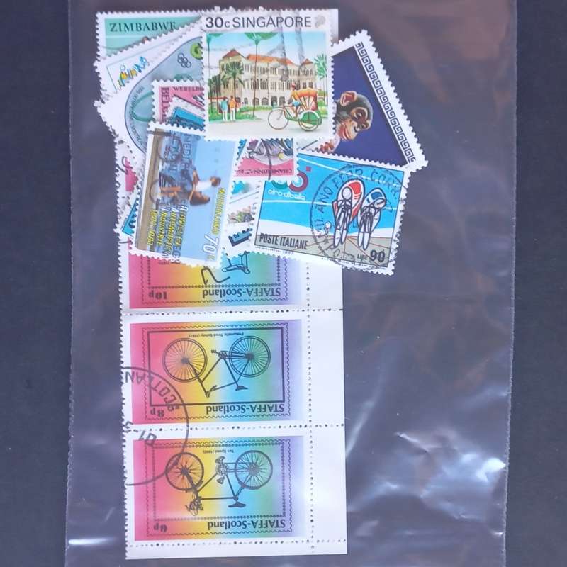 Thematics - Bicycles - 26 stamps in packet - no obvious duplication