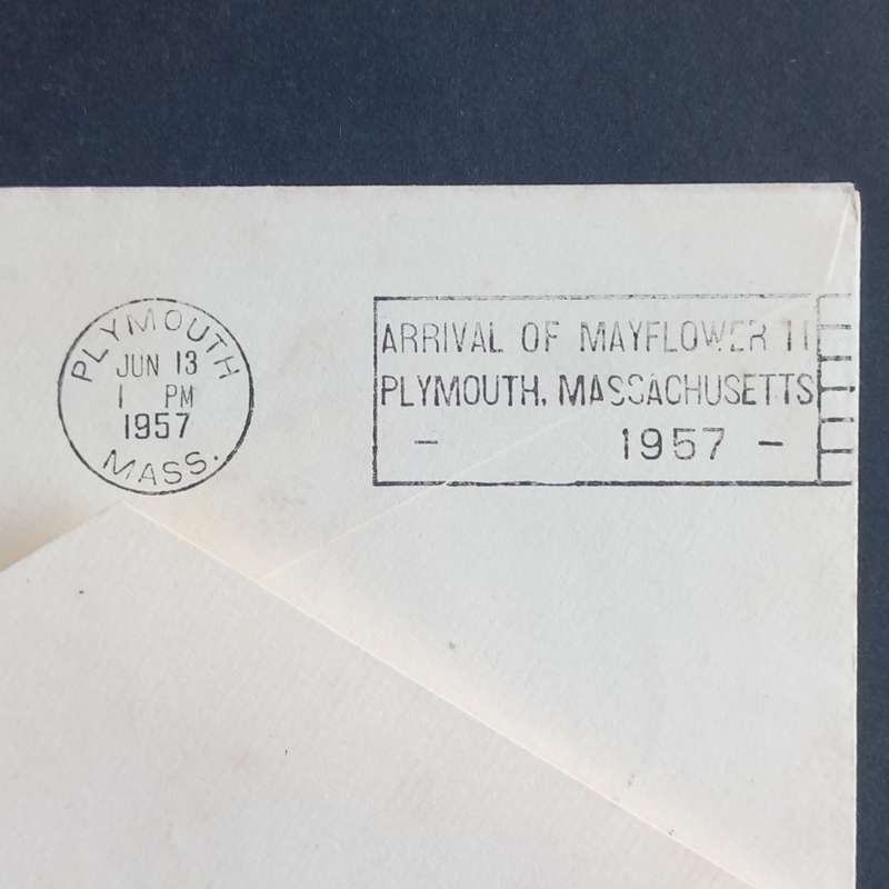 GB QEII - 1957 Mayflower II Maiden Voyage - Private Cover and Comm Cover