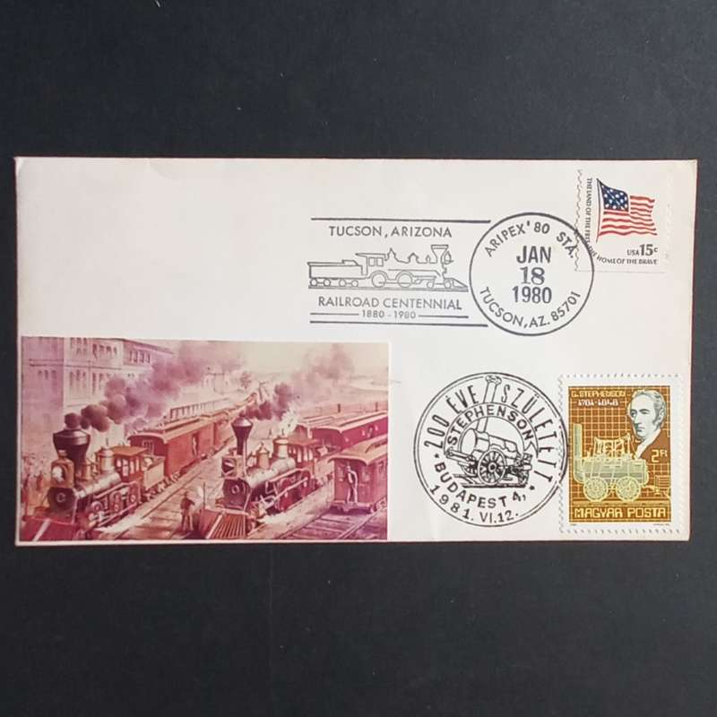 USA - 1980 Double Nation Railway - FDC with Hungary - Scarce