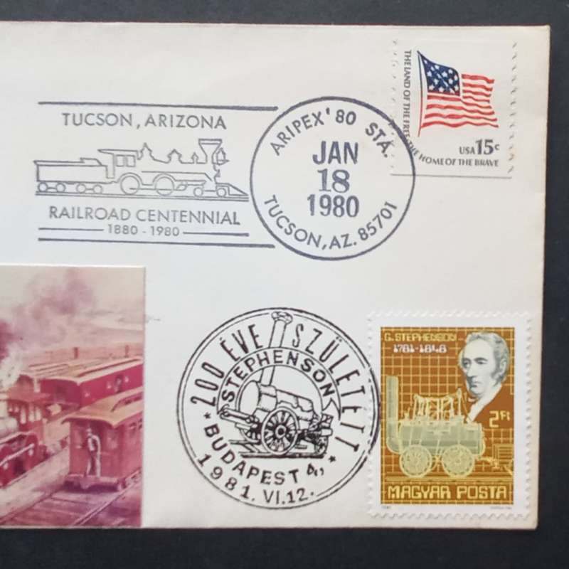 USA - 1980 Double Nation Railway - FDC with Hungary - Scarce