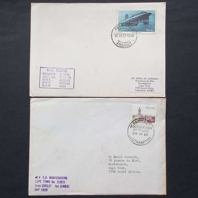 Thematics - Paquebot Mail - Selection of 10 Covers `Posted on Board Ship`